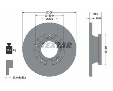Disque de frein PRO 92292603 Textar