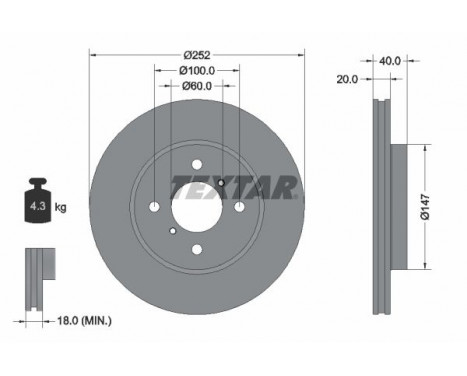 Disque de frein PRO 92292903 Textar