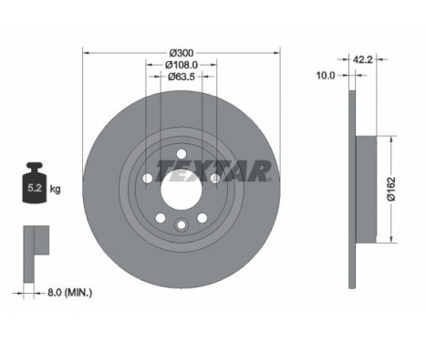 Disque de frein PRO 92293803 Textar