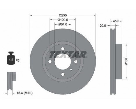 Disque de frein PRO 92294403 Textar