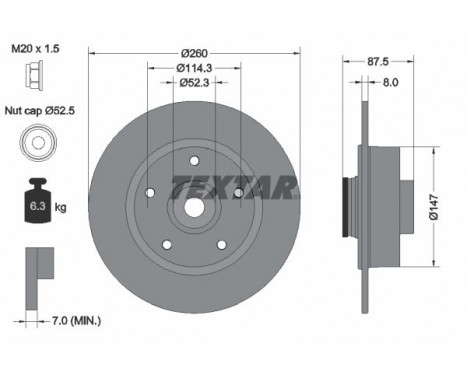 Disque de frein PRO 92295203 Textar