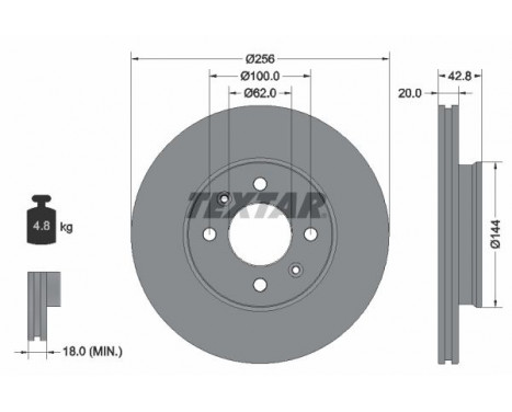 Disque de frein PRO 92295403 Textar
