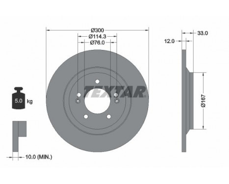Disque de frein PRO 92296303 Textar