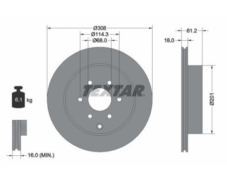 Disque de frein PRO 92296403 Textar