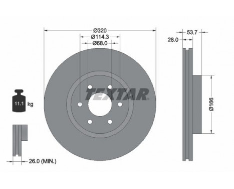 Disque de frein PRO 92296503 Textar