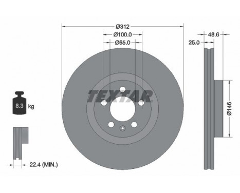 Disque de frein PRO 92303303 Textar