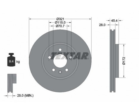 Disque de frein PRO+ 92305505 Textar