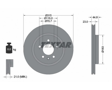 Disque de frein PRO 92305603 Textar
