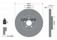 Disque de frein PRO+ 92306405 Textar