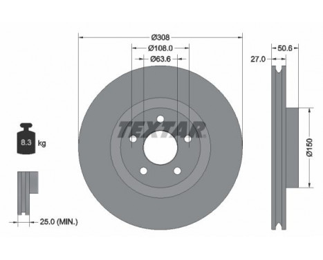 Disque de frein PRO 92306703 Textar