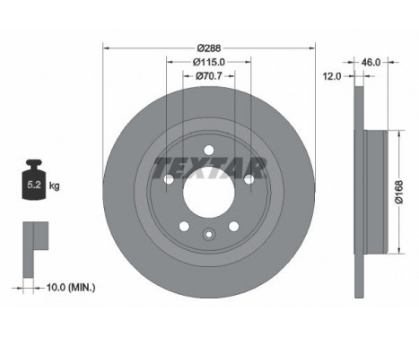 Disque de frein PRO 92314603 Textar