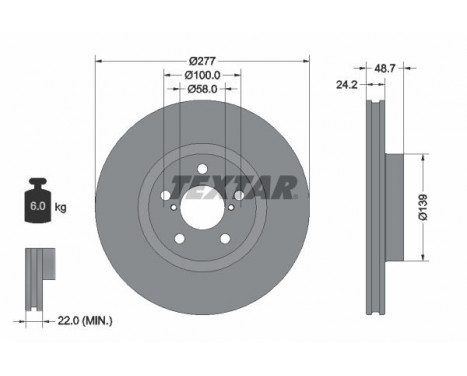 Disque de frein PRO 92315403 Textar