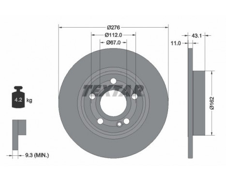 Disque de frein PRO 92316803 Textar