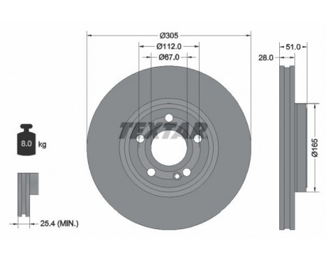 Disque de frein PRO+ 92323405 Textar