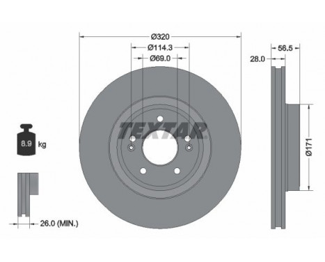 Disque de frein PRO+ 92323605 Textar