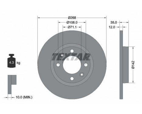 Disque de frein PRO 92325903 Textar