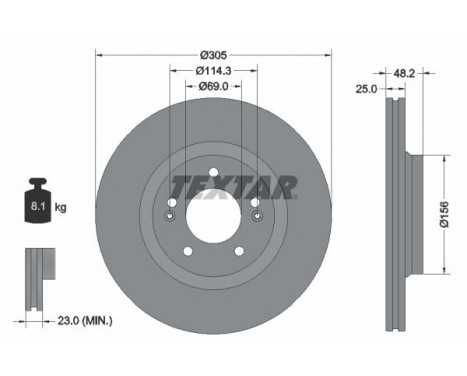 Disque de frein PRO 92333203 Textar