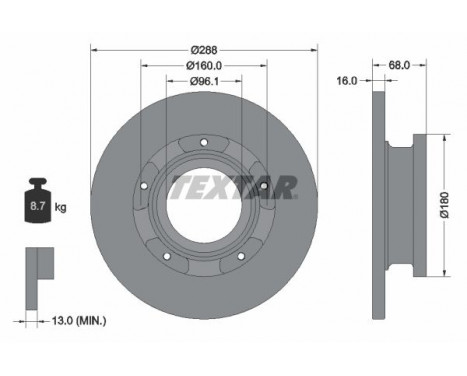 Disque de frein PRO 93260703 Textar