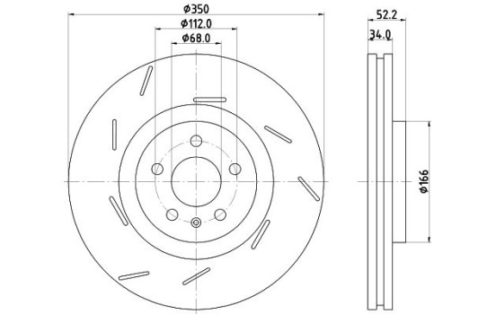 Disque de frein PRO Haute Carbone 8DD 355 134-361 Hella