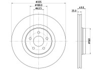 Disque de frein PRO Haute Carbone 8DD 355 134-631 Hella