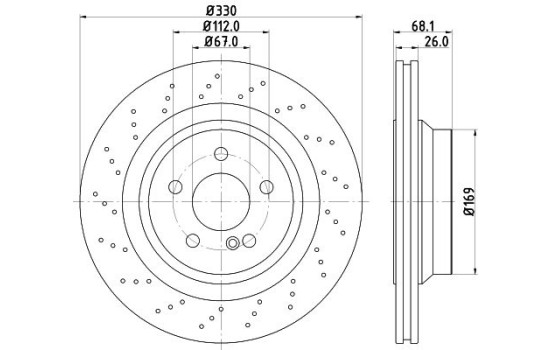 Disque de frein PRO HC 8DD 355 126-401 Hella