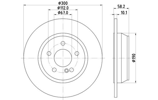 Disque de frein PRO HC 8DD 355 126-851 Hella