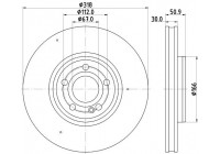 Disque de frein PRO HC 8DD 355 133-051 Hella
