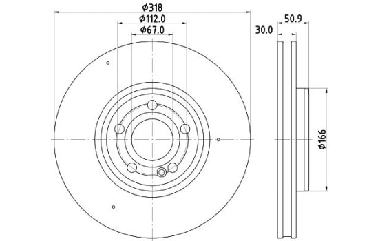Disque de frein PRO HC 8DD 355 133-051 Hella