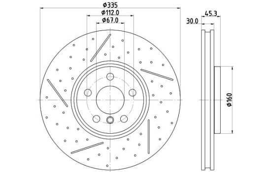 Disque de frein PRO HC 8DD 355 133-091 Hella
