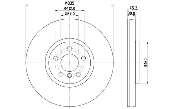 Disque de frein PRO HC 8DD 355 133-111 Hella