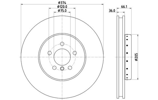 Disque de frein PRO High Carbon 8DD 355 120-681 Hella