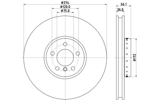 Disque de frein PRO High Carbon 8DD 355 120-701 Hella