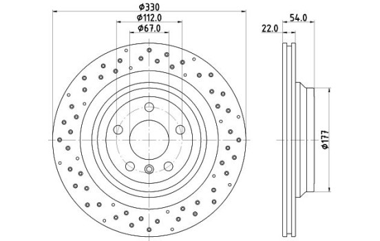 Disque de frein PRO High Carbon 8DD 355 122-551 Hella