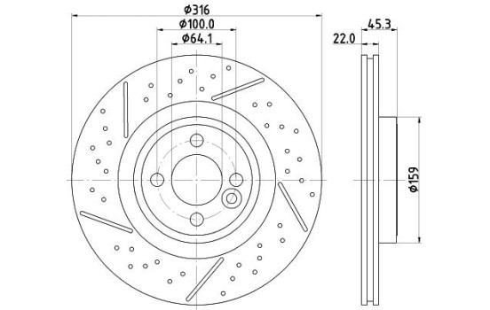Disque de frein PRO High Carbon 8DD 355 123-471 Hella