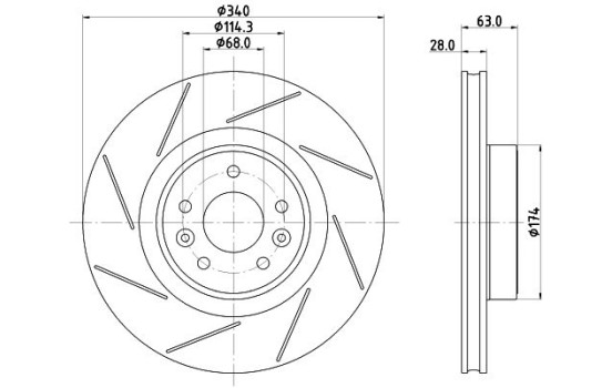 Disque de frein PRO High Carbon 8DD 355 125-211 Hella