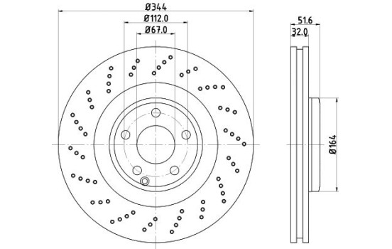 Disque de frein PRO High Carbon 8DD 355 126-381 Hella