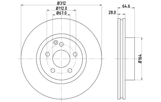 Disque de frein PRO High Carbon 8DD 355 127-771 Hella
