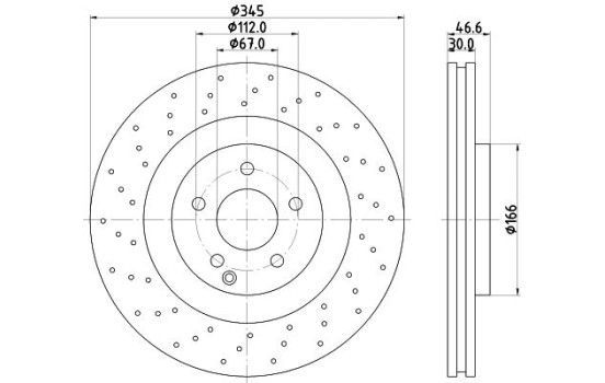 Disque de frein PRO High Carbon 8DD 355 128-141 Hella