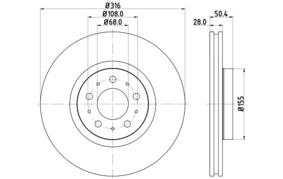 Disque de frein PRO High Carbon 8DD 355 128-191 Hella