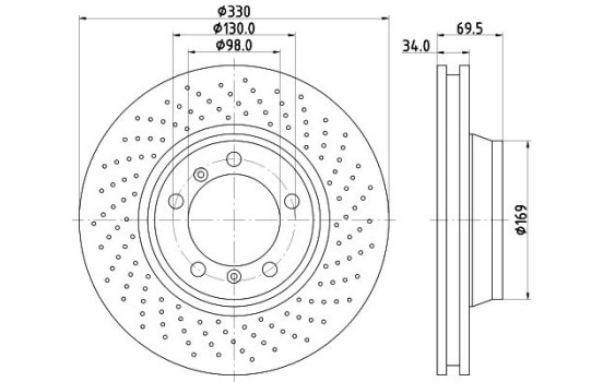 Disque de frein PRO High Carbon 8DD 355 128-571 Hella