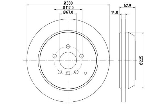 Disque de frein PRO High Carbon 8DD 355 128-601 Hella