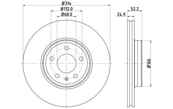 Disque de frein PRO High Carbon 8DD 355 128-711 Hella