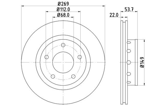 Disque de frein PRO High Carbon 8DD 355 128-951 Hella