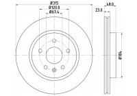 Disque de frein PRO High Carbon 8DD 355 129-101 Hella