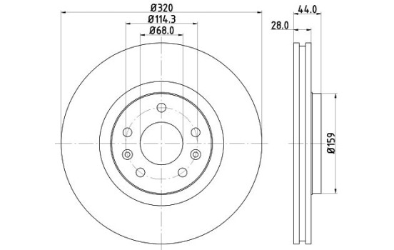 Disque de frein PRO High Carbon 8DD 355 129-111 Hella