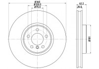 Disque de frein PRO High Carbon 8DD 355 129-311 Hella