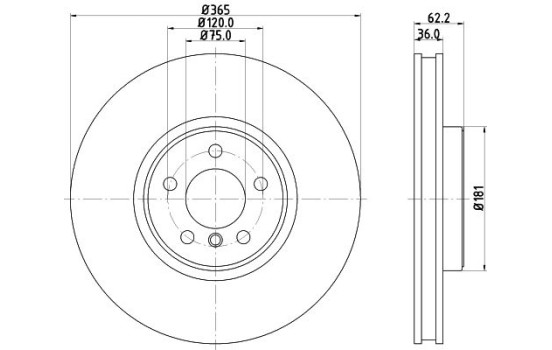Disque de frein PRO High Carbon 8DD 355 129-311 Hella