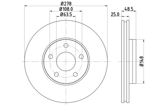 Disque de frein PRO High Carbon 8DD 355 129-361 Hella