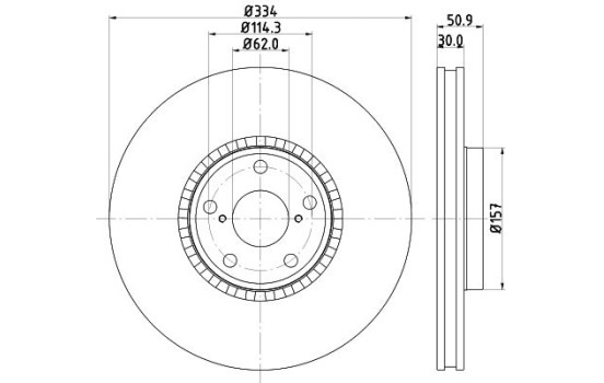 Disque de frein PRO High Carbon 8DD 355 129-831 Hella