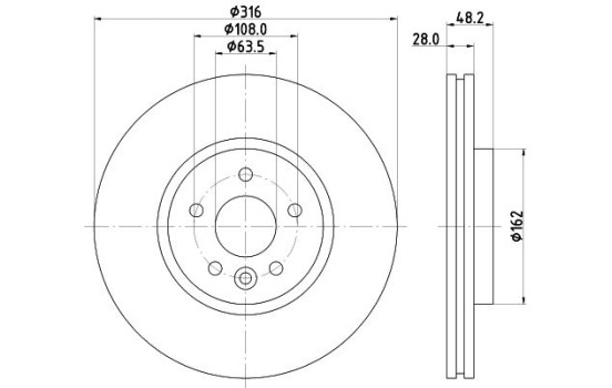 Disque de frein PRO High Carbon 8DD 355 131-861 Hella